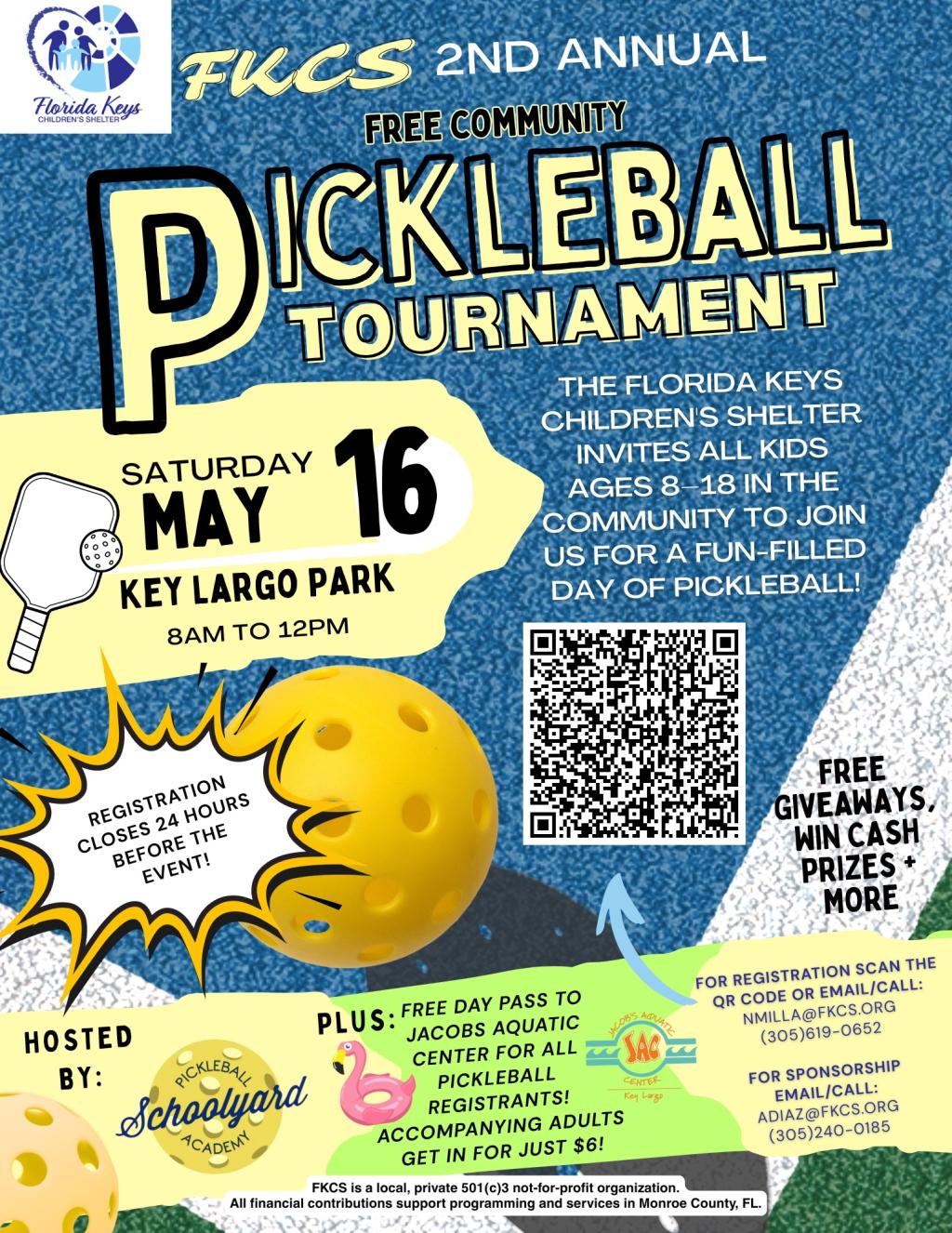 2nd Annual FREE Community Pickleball Tournament